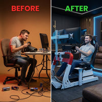 ApexDrive Triple-Screen Racing Simulator Cockpit — Before & After