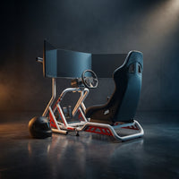 ApexDrive Triple-Screen Racing Simulator Cockpit — Studio Shot