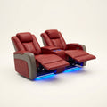 Home Theater Recliners Built for Cinema Luxury, Italian Leather, Motorized Recline, LED Lighting, Wireless Charging