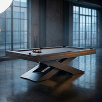Meridian Atelier X-Frame 8-Foot Designer Pool Table — Studio Shot