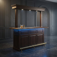 Orion Luxe LED Mahogany Home Bar — Studio Shot