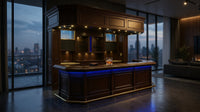 Orion Luxe LED Mahogany Home Bar — Lifestyle