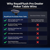 RoyalFlush Pro Dealer Poker Table — Comparison