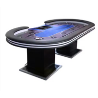 Professional Poker Table Built to Host Casino-Quality Games, 10-Player Capacity, Dealer Position, Premium Leather